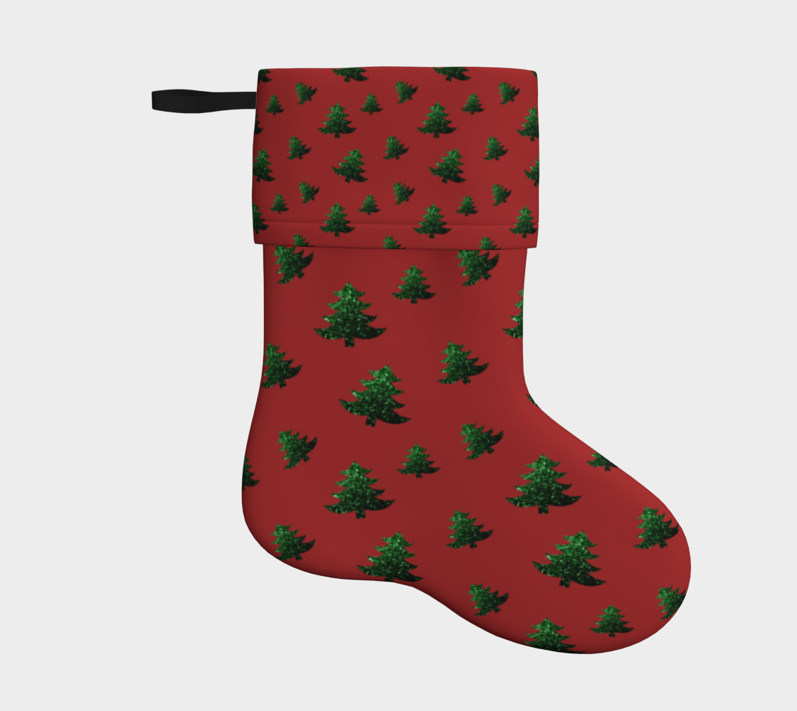 Sparkly Christmas tree green sparkles red pattern preview