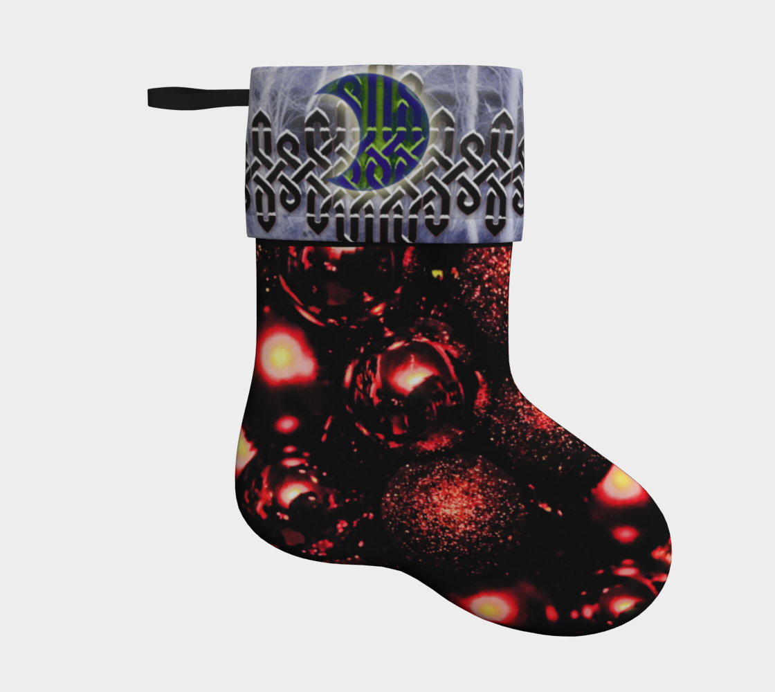 Celtic Moon Red Baubles Holiday Stocking aperçu
