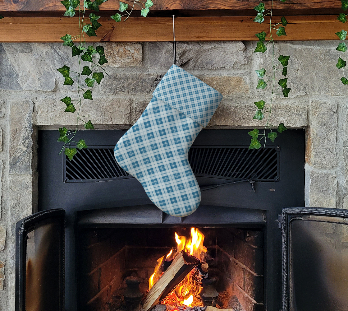 Aperçu de Light blue tartan plaid winter Christmas pattern #3