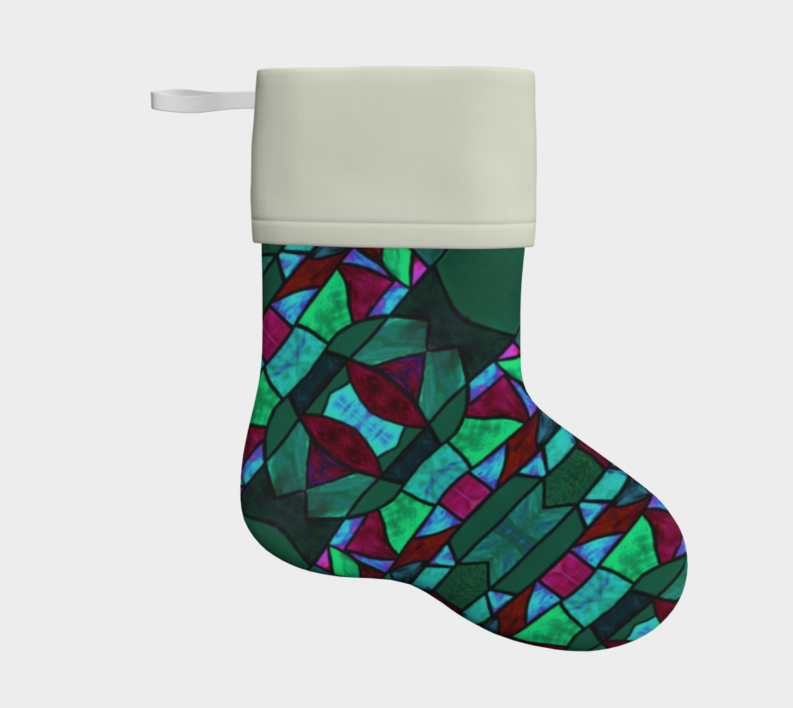 Rose Garden Stained Glass Holiday Stocking preview