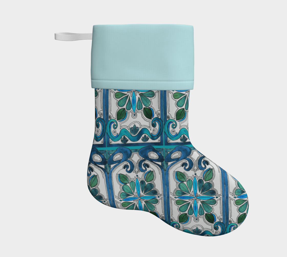 Turquoise Art Nouveau USE Holiday Stocking preview