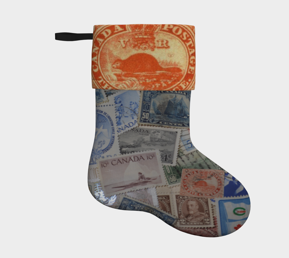 3 Pence Beaver Stamp and Canadian Stamps Christmas Stocking preview