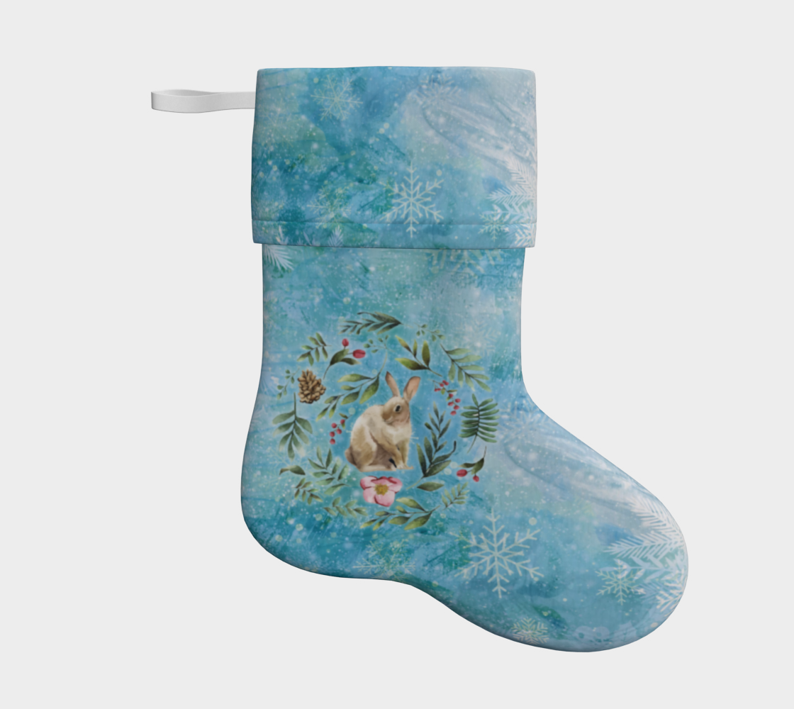 Watercolor Woodland Rabbit Stocking preview