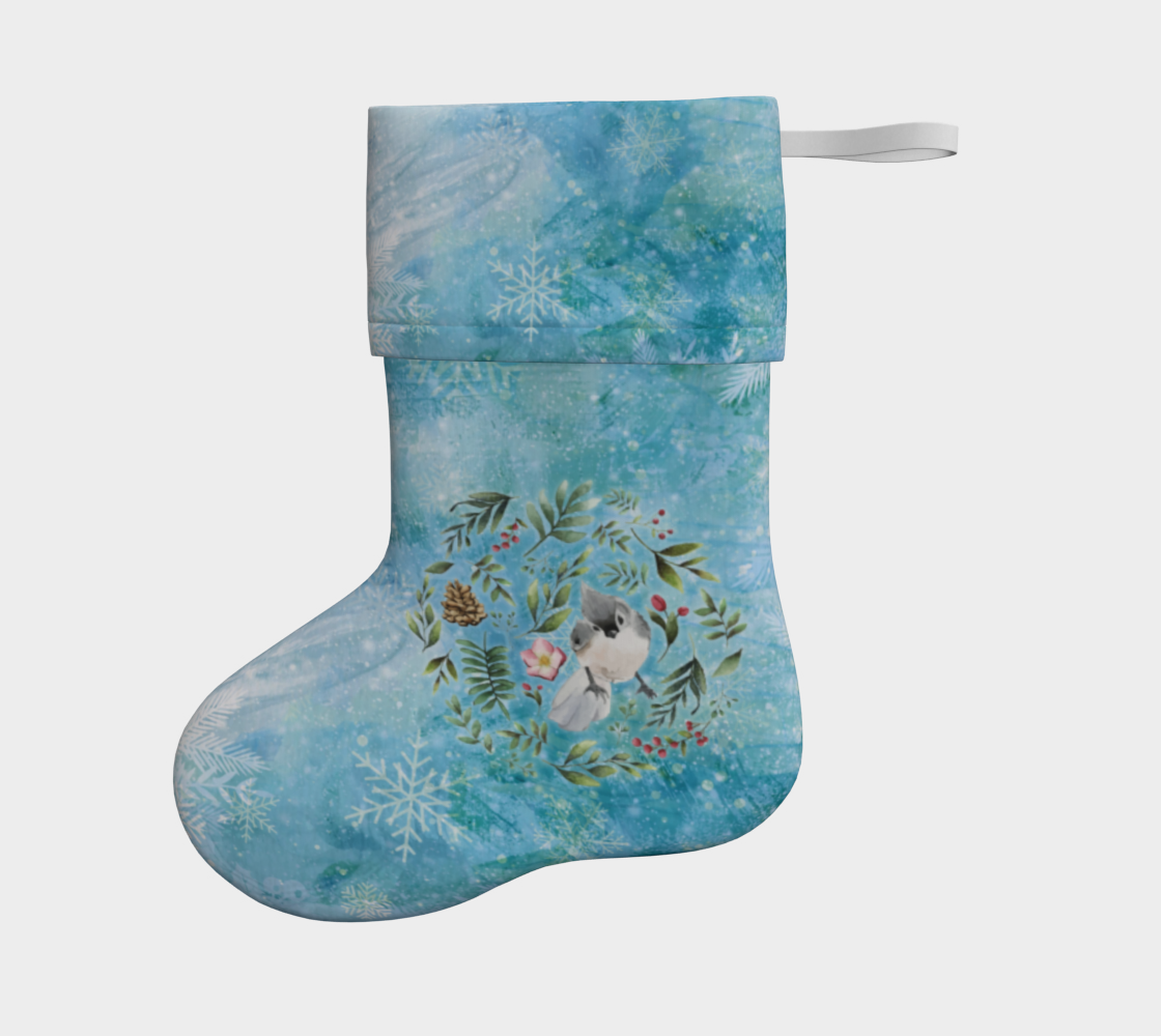Watercolor Woodland Bird Stocking preview #2