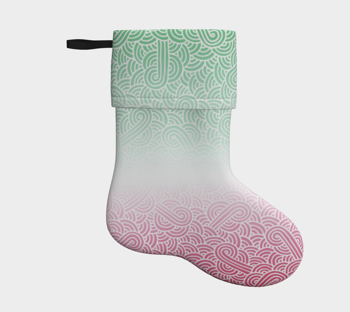 Aperçu de Ombré abrosexual colours swirls doodles Holiday Stocking