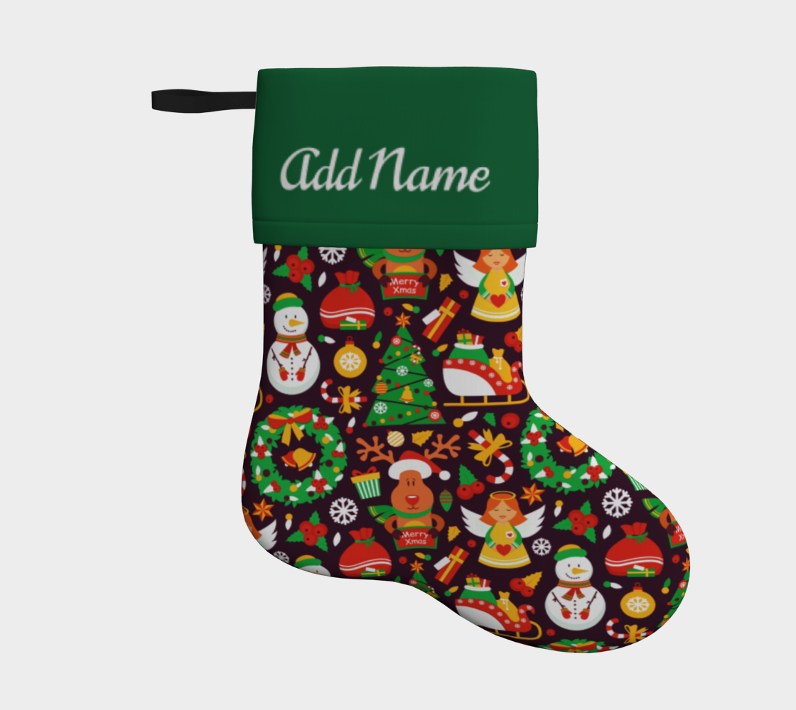 Personalize Colorful Christmas Pattern Green preview