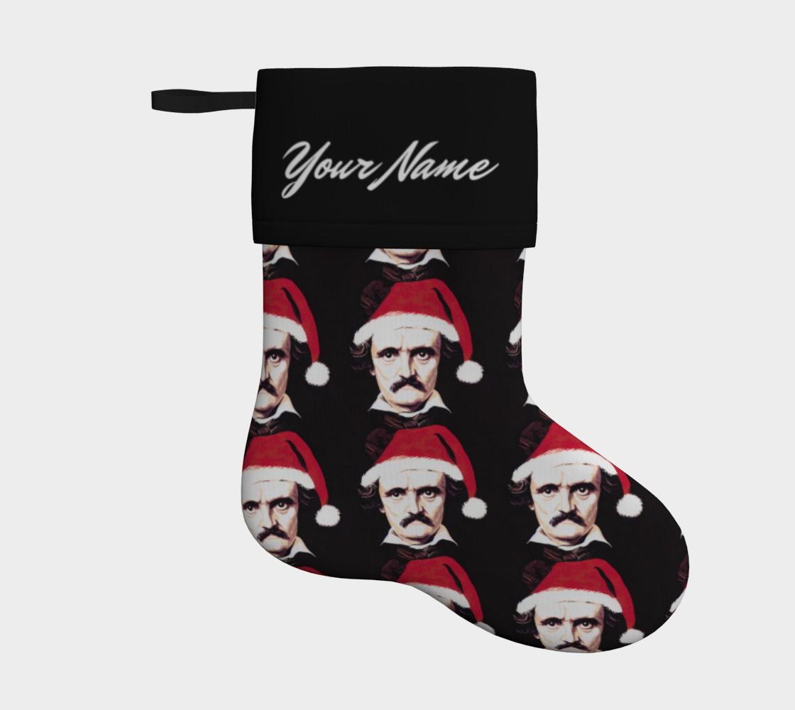 Edgar Allan Poe Christmas Stocking | Personalized with your name | Gothic Literature preview