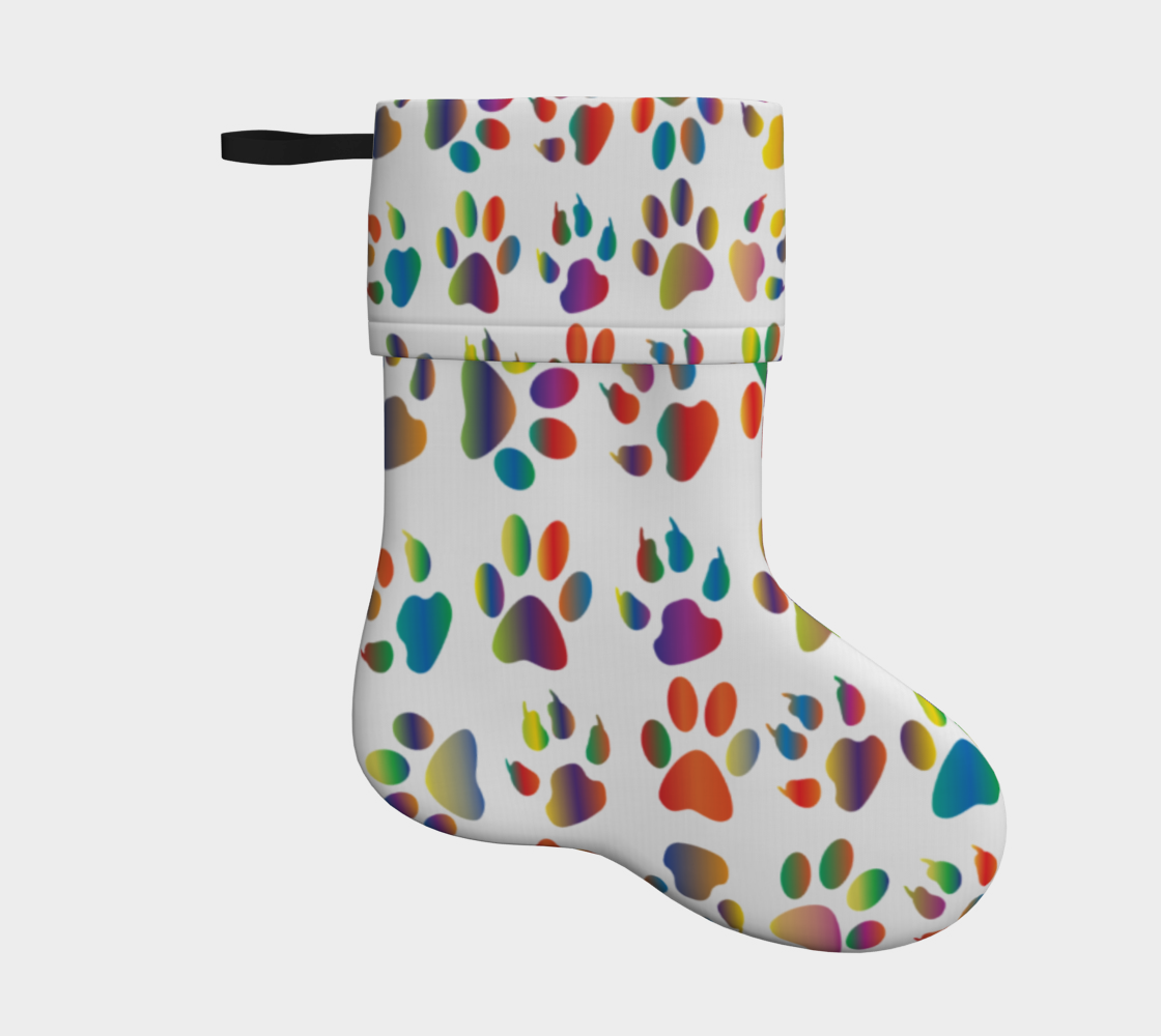 Colourful Dog Paw Christmas Stocking preview