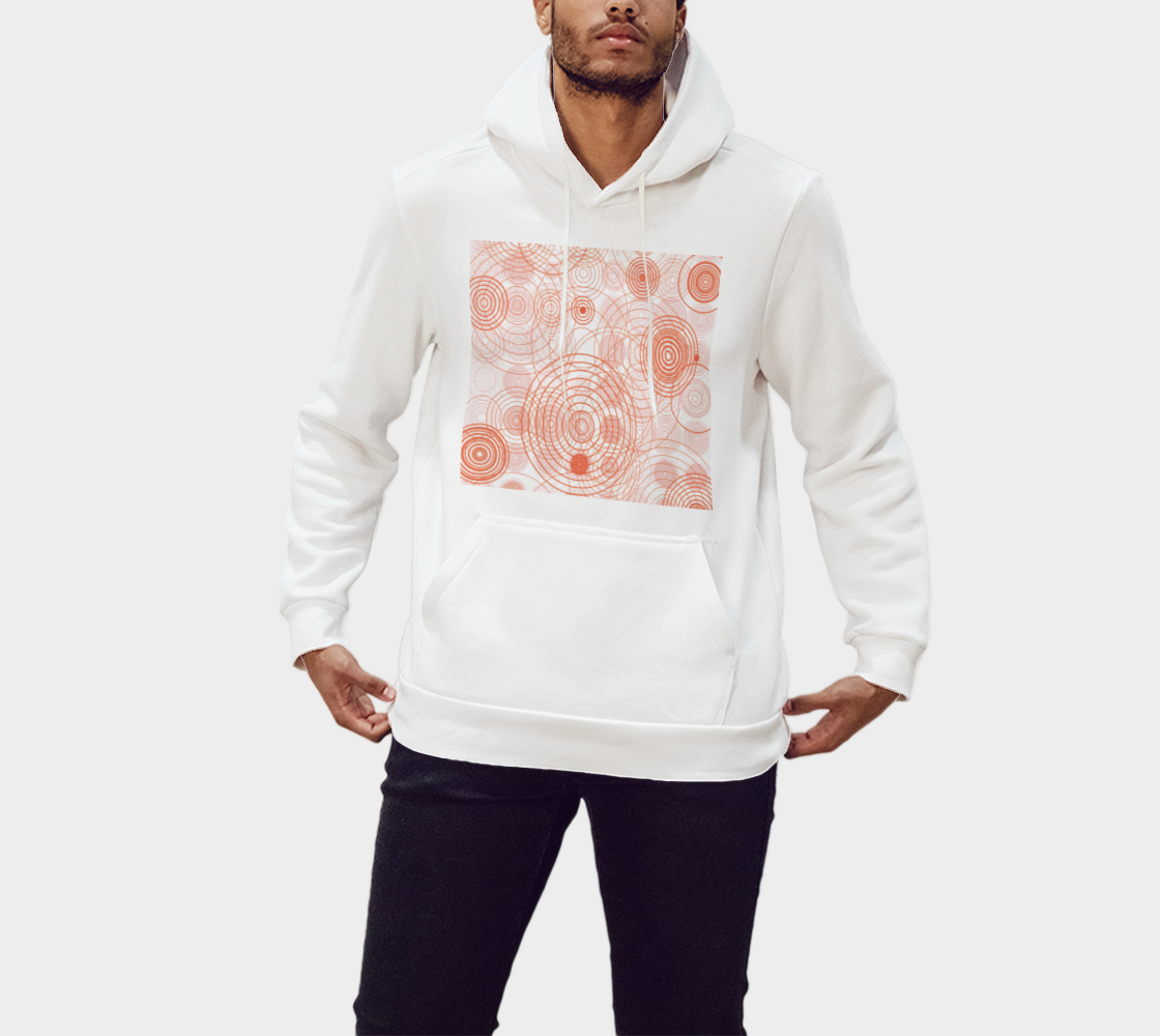 DTG Pullover Hoodie Concentric Circles Peaches White Background preview