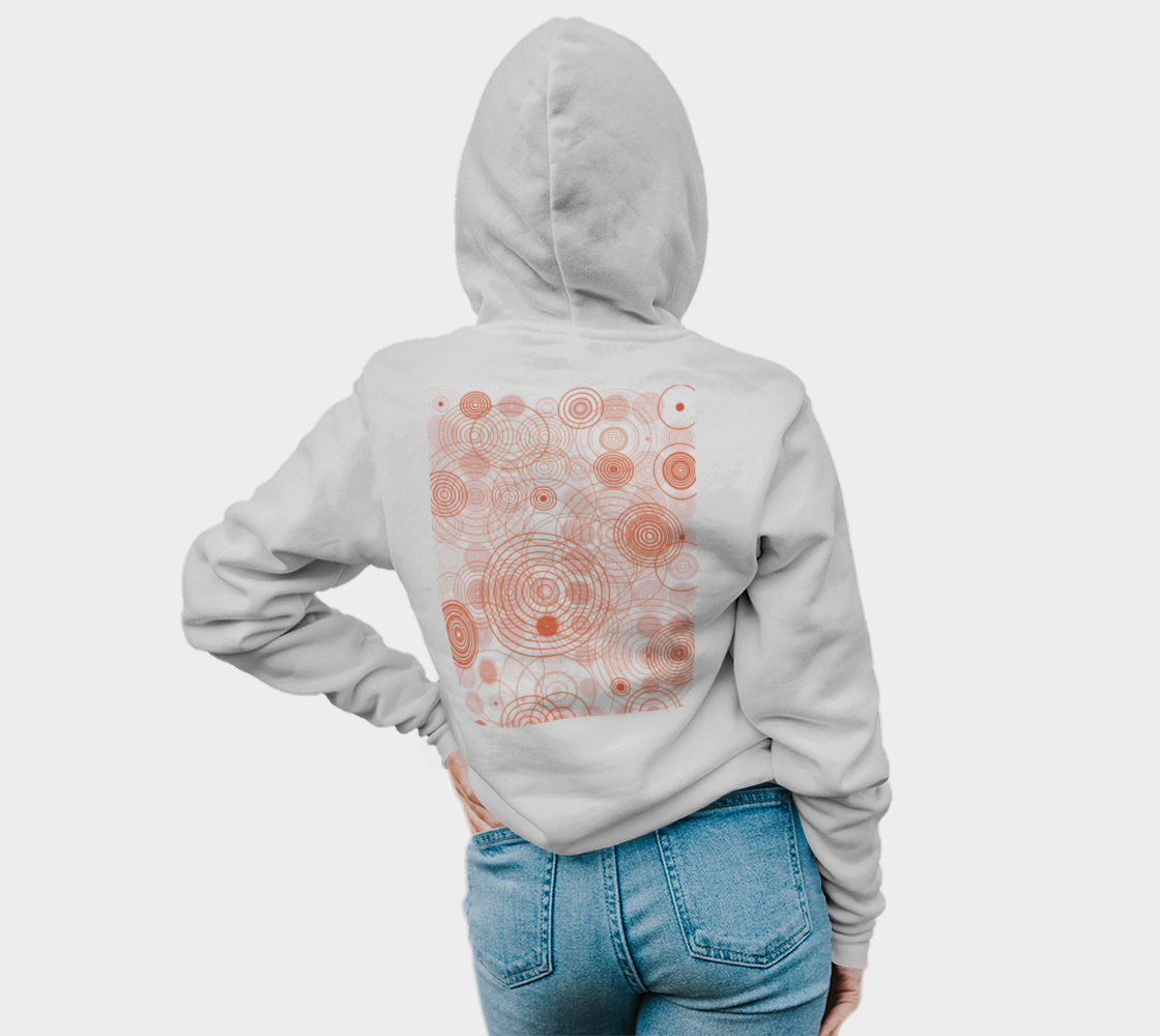DTG Pullover Hoodie Concentric Circles Peaches White Background thumbnail #5