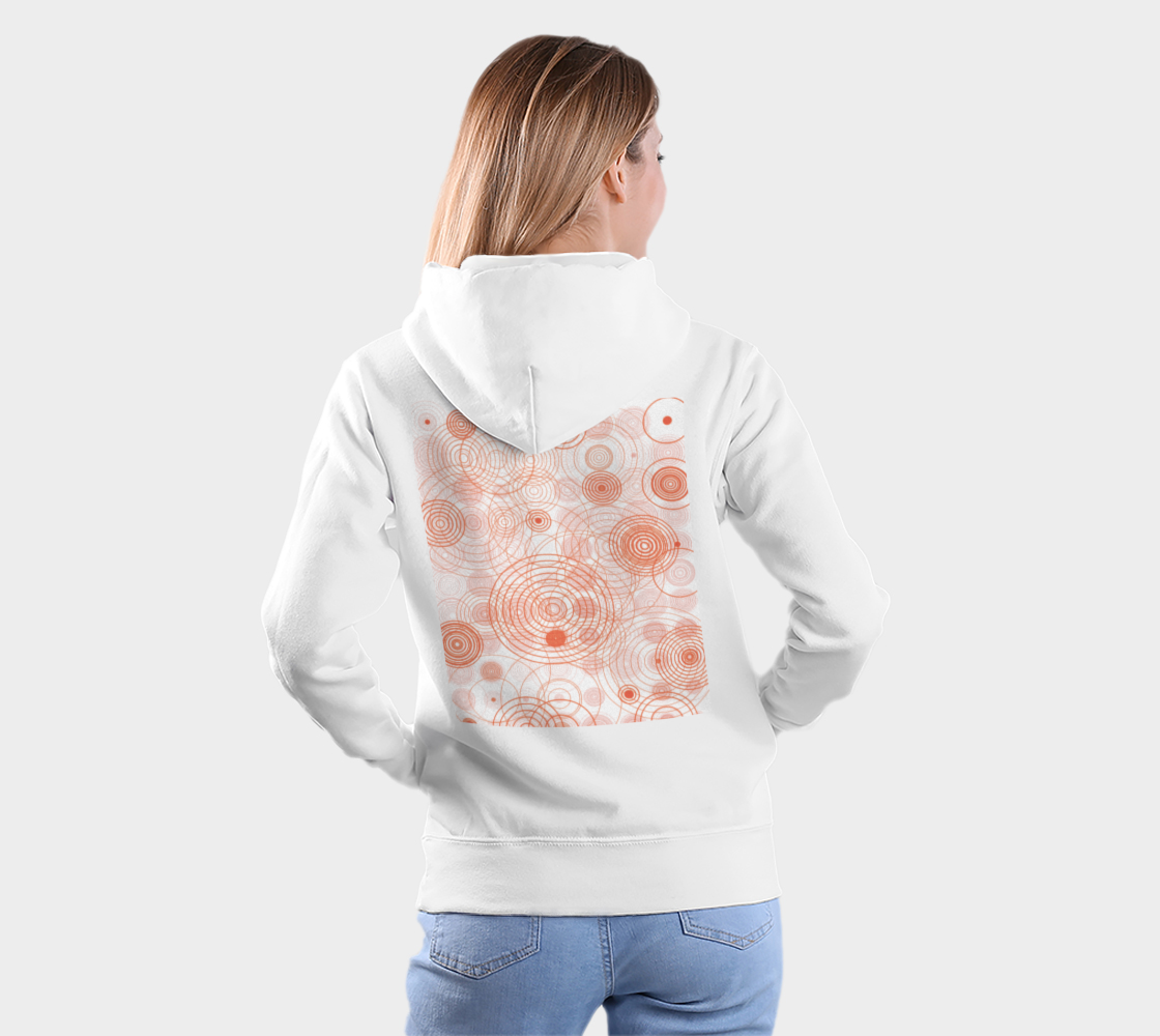 DTG Pullover Hoodie Concentric Circles Peaches White Background preview #5