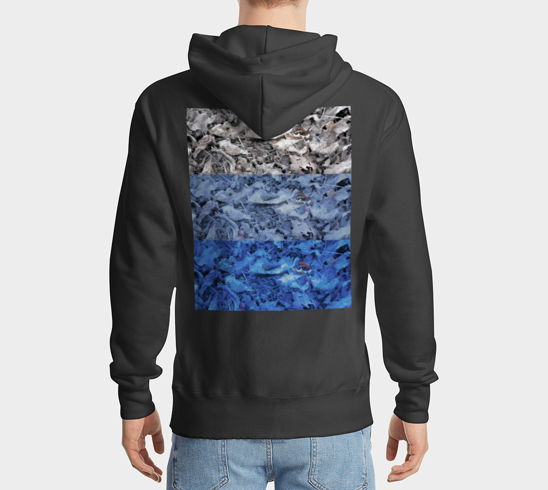 DTG Pullover Hoodie Dried Leaves Blues And Greys Tint Ombre thumbnail #3