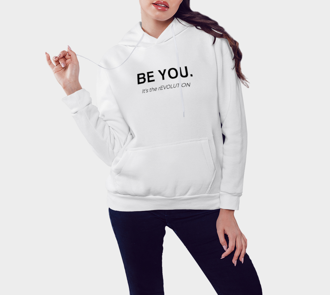 BE YOU Pullover Hoodie (black ink) thumbnail #4