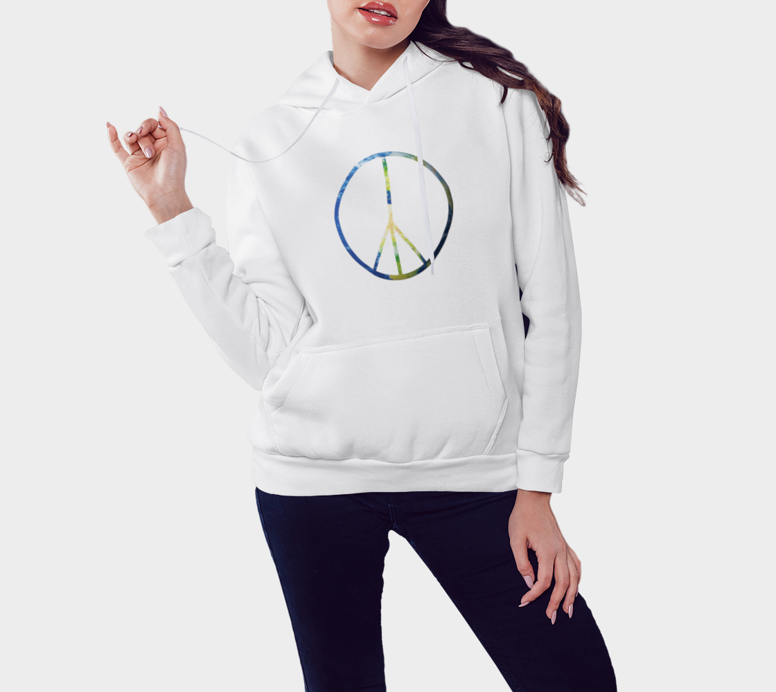 Peace Symbol Earth White Hoodie preview #3