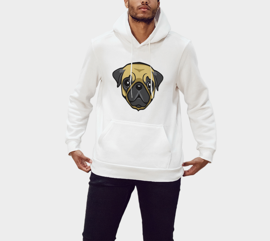 Adorable Pug Face Hoodie 3D preview