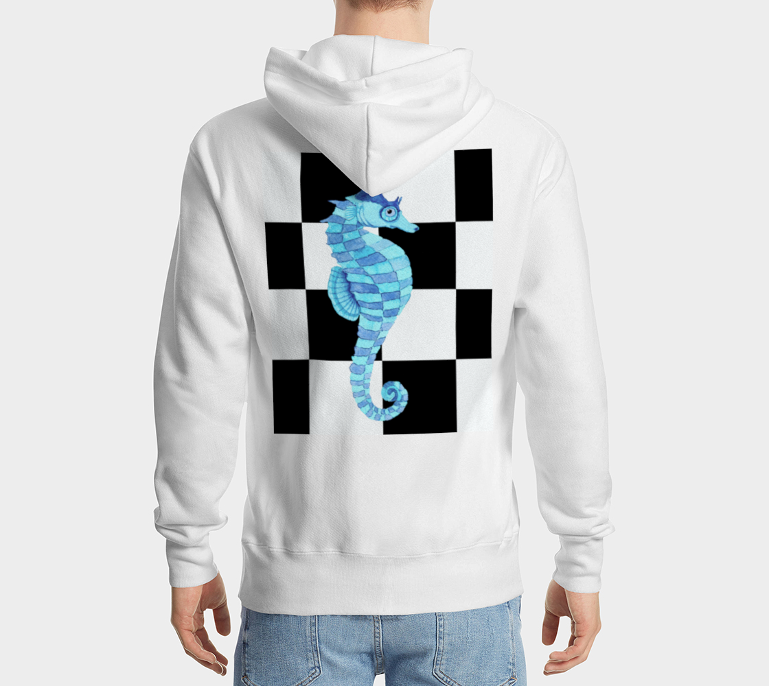 Blue Seahorse Chess Pullower Hoodie preview #2