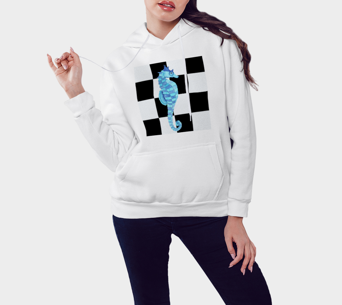 Blue Seahorse Chess Pullower Hoodie preview #3