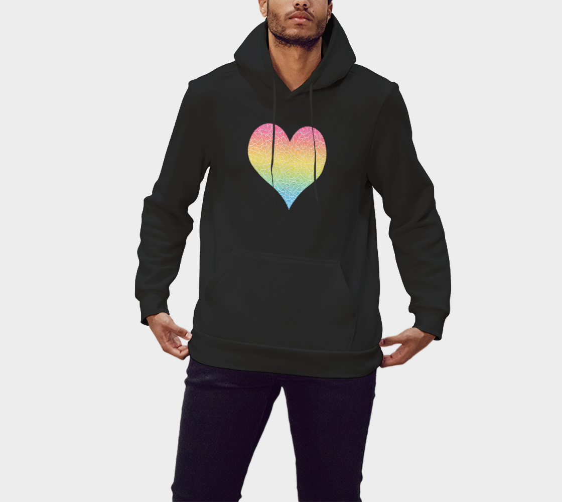 Ombré pansexual colours doodles heart Pullover Hoodie preview