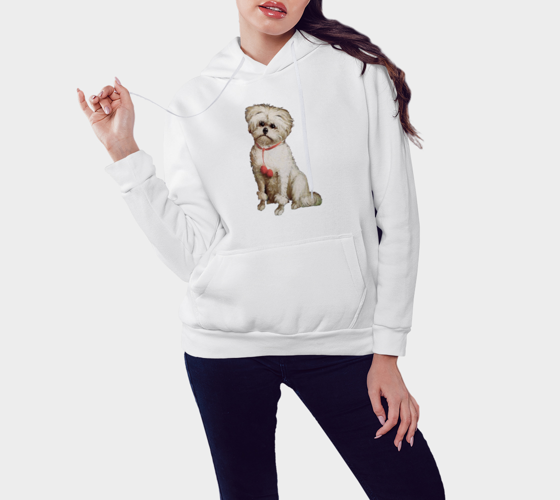 Cute Little Maltese Dog Pullover Hoodie preview #3