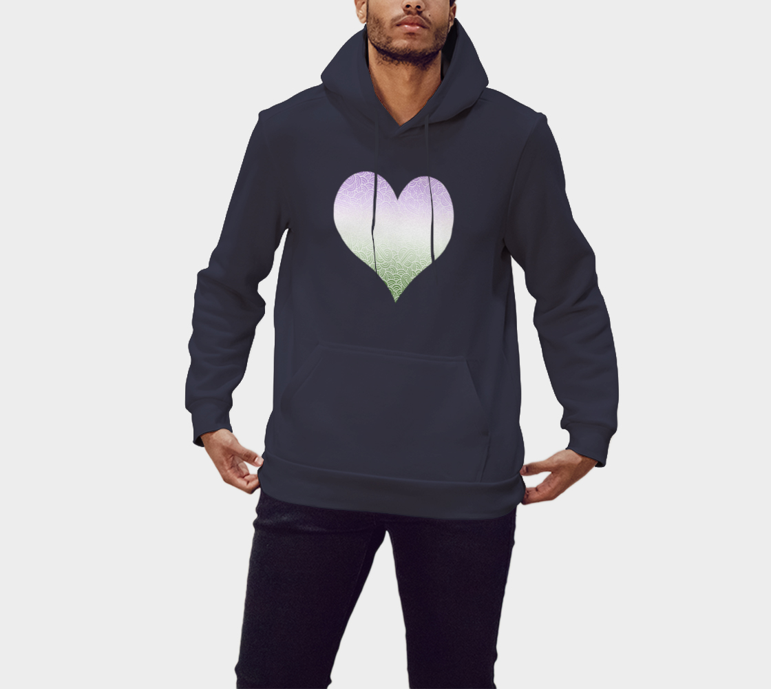 Ombré genderqueer colours doodles heart Pullover Hoodie preview