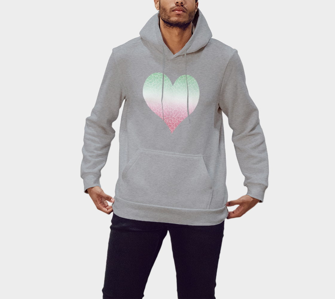 Ombré abrosexual colours swirls doodles heart Pullover Hoodie preview