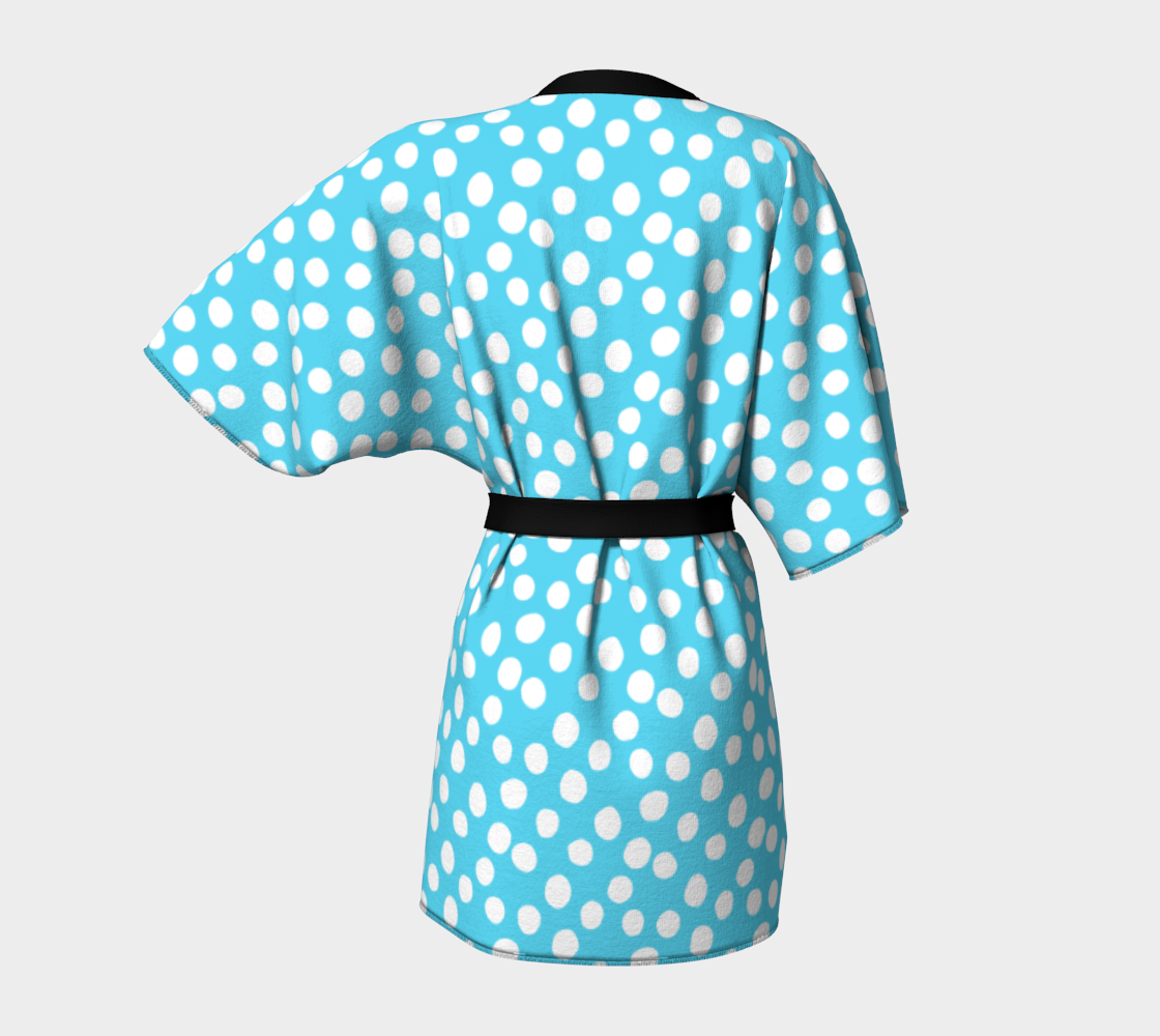 Aperçu de All About the Dots Kimono Robe - Blue #4