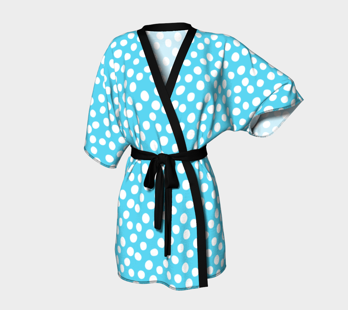 All About the Dots Kimono Robe - Blue 3D preview