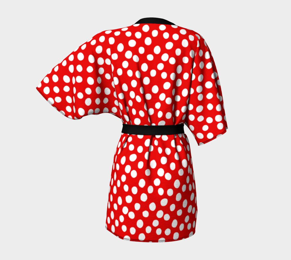 Aperçu de All About the Dots Kimono Robe - Red #4