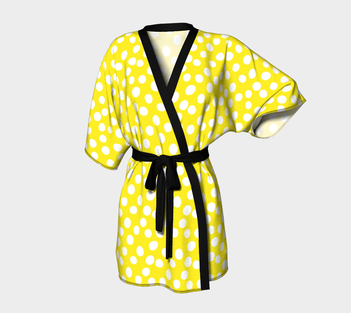 Aperçu de All About the Dots Kimono Robe - Yellow