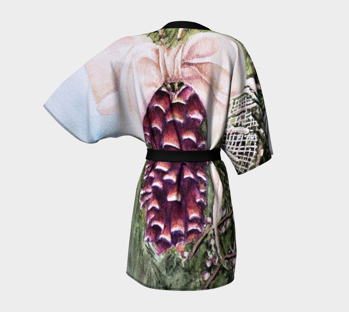 Decorative Pine Cone Kimono Robe preview #4