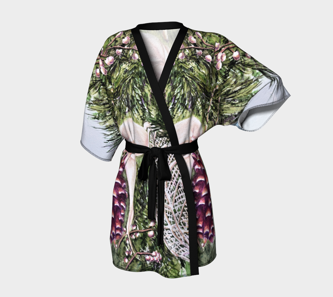 Decorative Pine Cone Kimono Robe preview #1