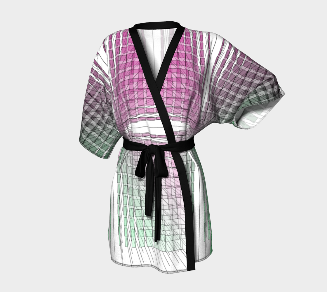 Green Red Ombre flow Kimono Robe preview