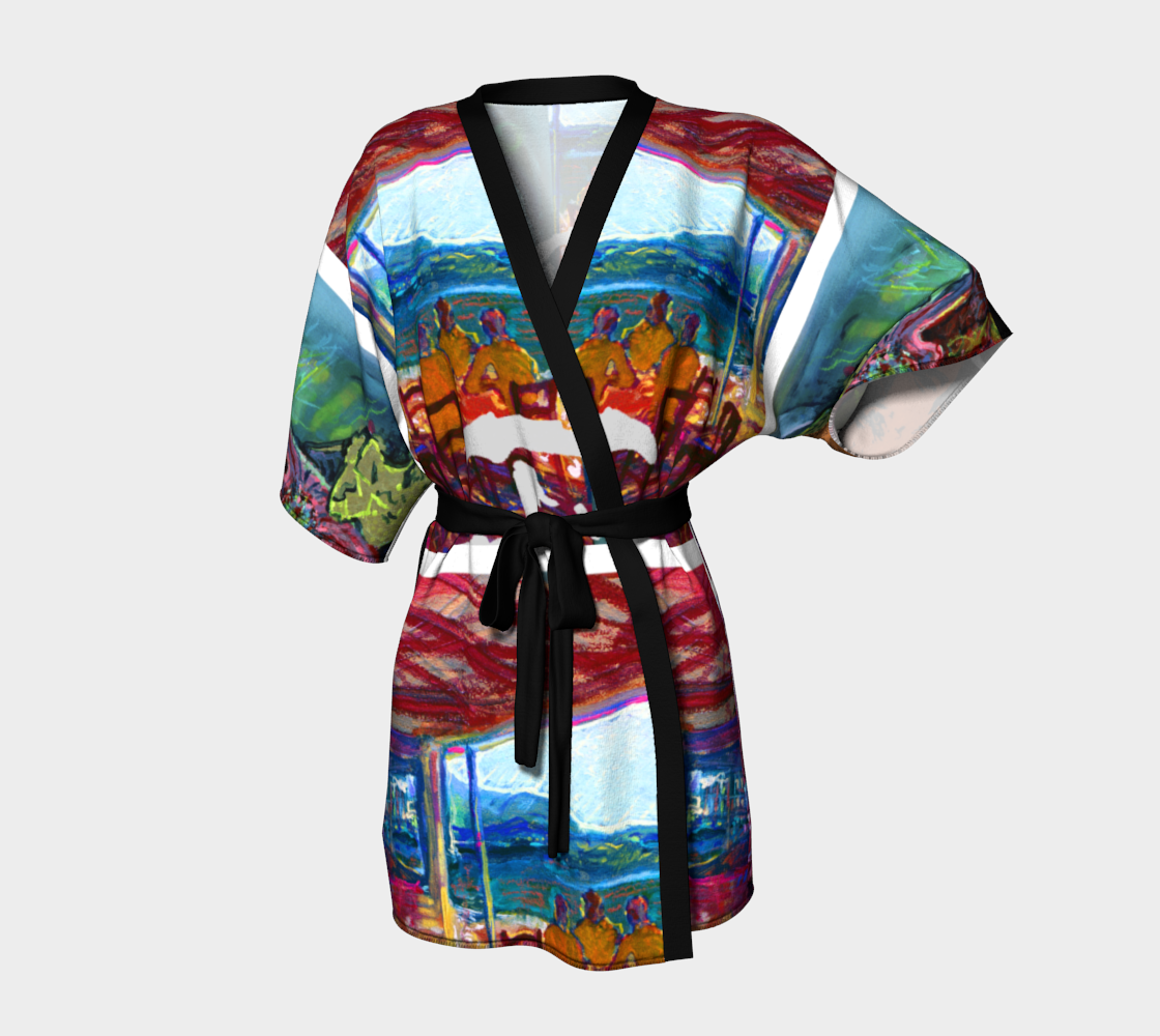 Devin 4-Way Avatar Fresh-Air Print Kimono Robe preview