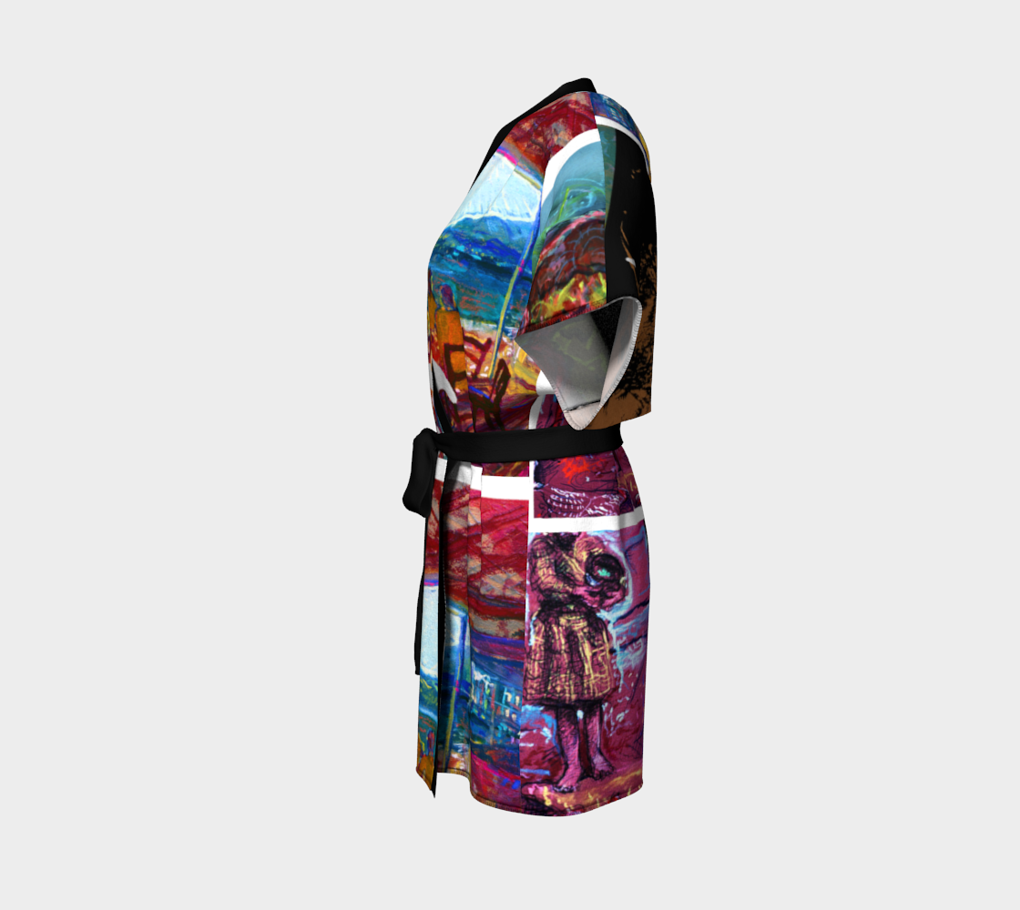 Devin 4-Way Avatar Fresh-Air Print Kimono Robe preview #2