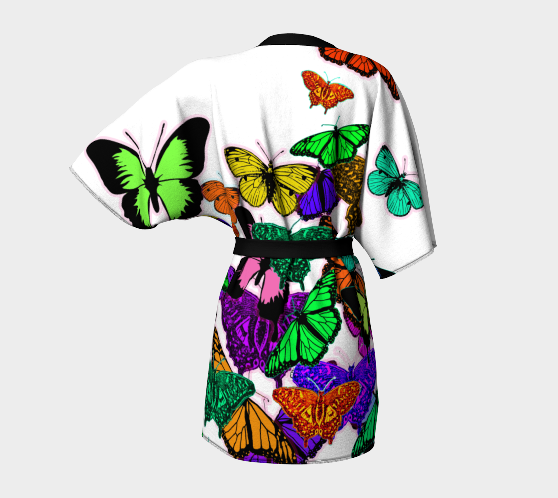 Colorful Butterflies on White preview #4