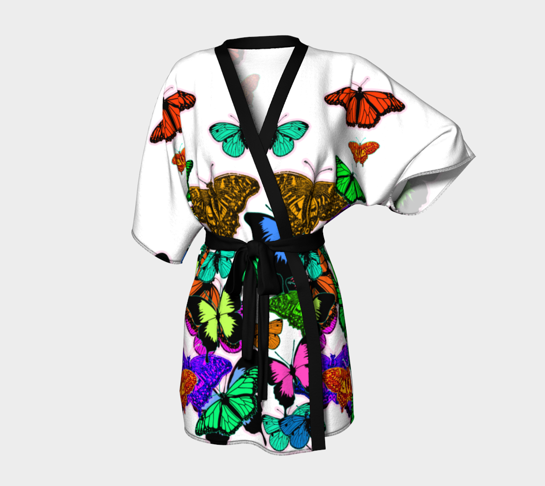 Colorful Butterflies on White preview #1