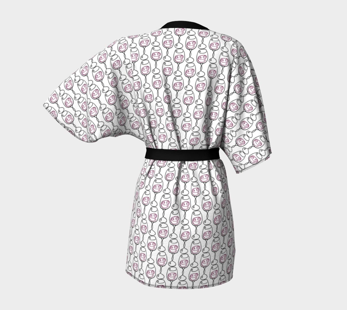 Aperçu de Wine is Always a Good Idea Patterned Kimono Robe #4