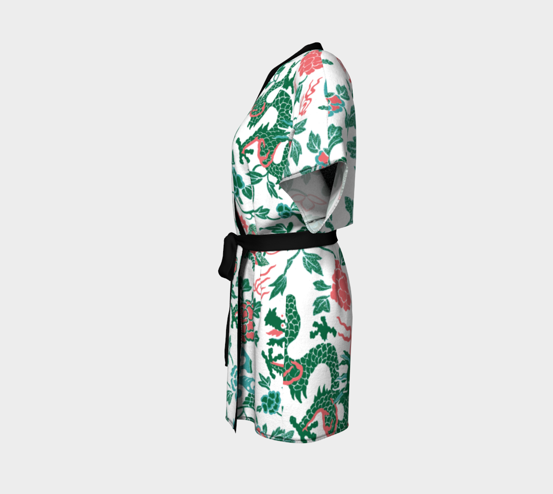 Pink and Green Dragons and Flowers preview #2