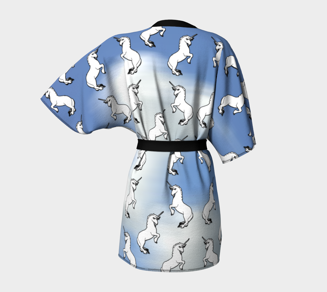 White Unicorns on White and Blue Sky preview #4