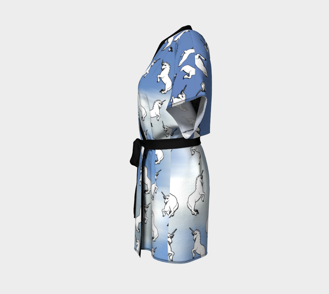 White Unicorns on White and Blue Sky preview #2