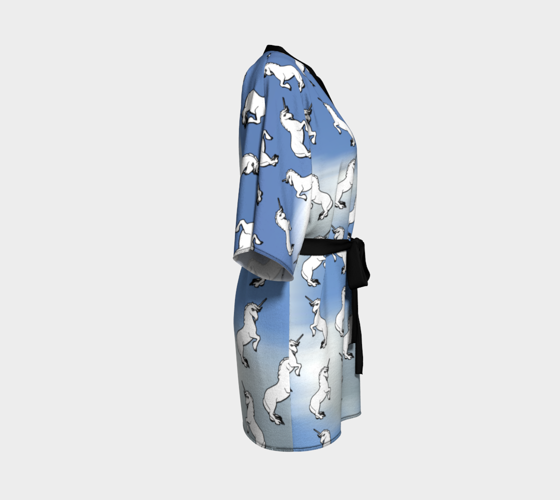 White Unicorns on White and Blue Sky preview #3