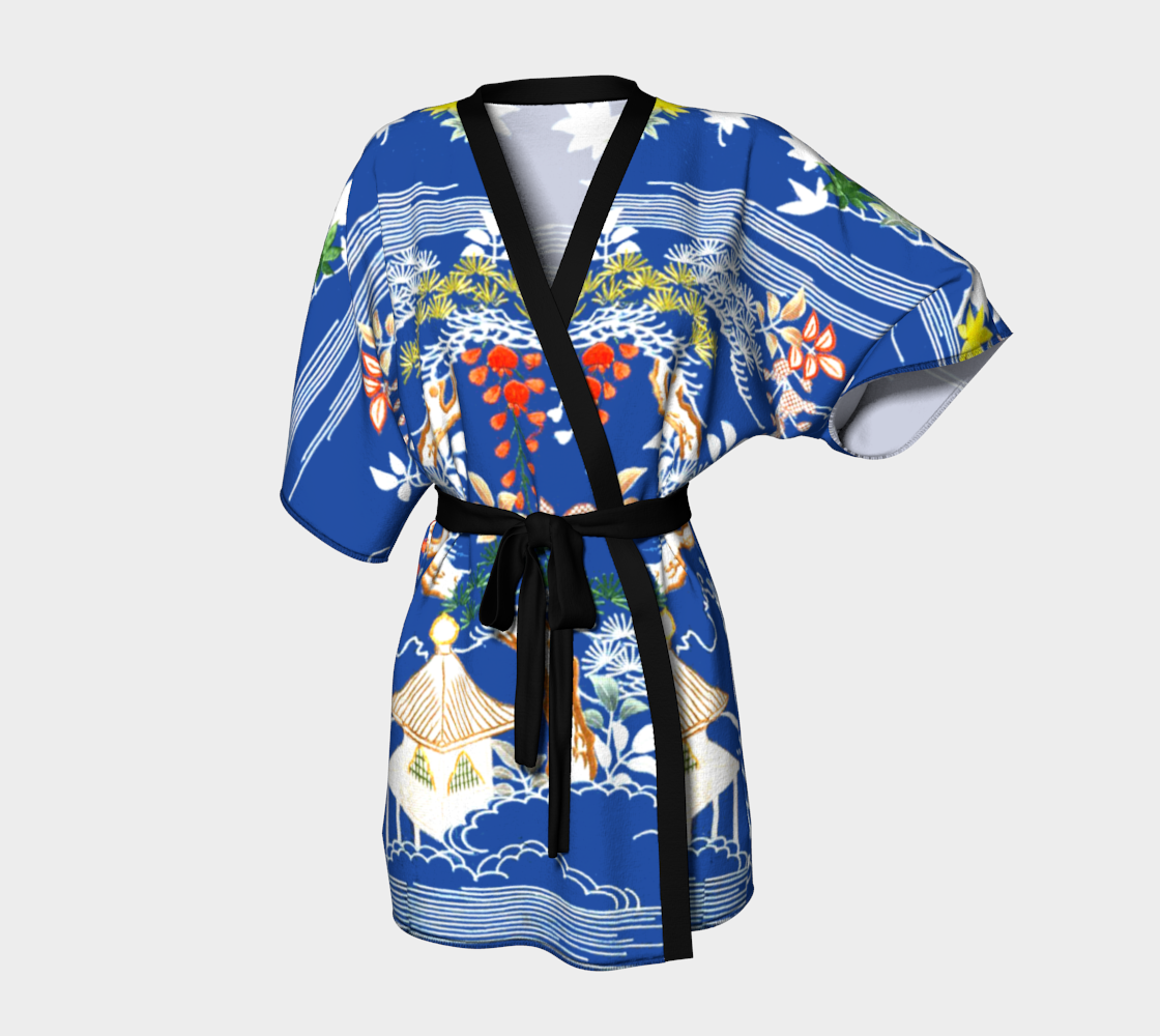 Vintage Antique Bright Blue Kimono preview #1