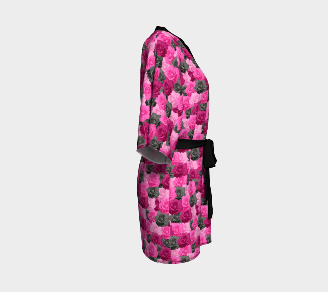 Pink Roses Kimono Robe preview #3