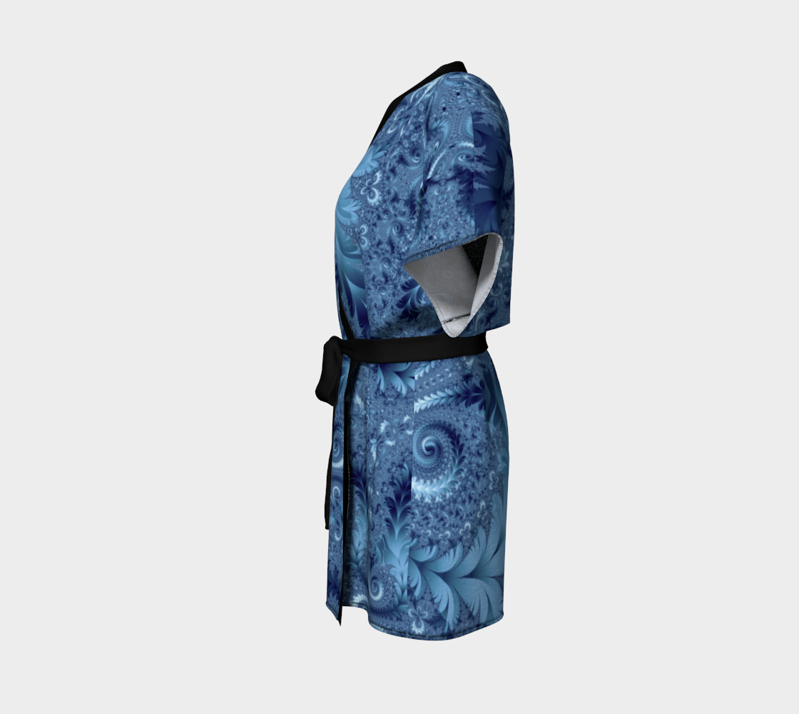 Decorative Light Blue Fern Spirals Pattern preview #2