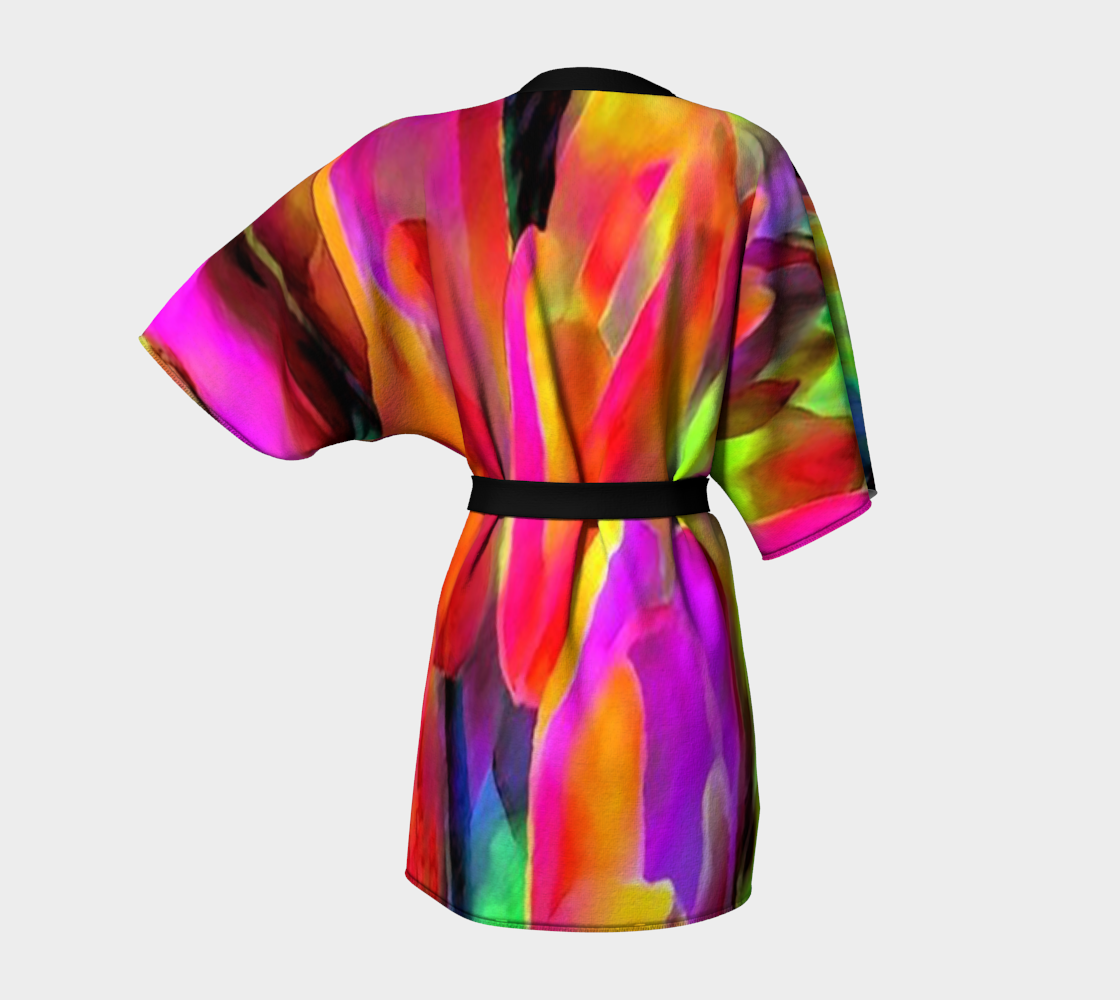 Neon Tulips Kimono Robe preview #4