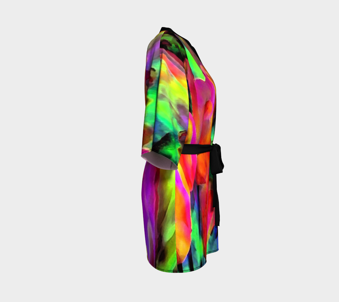 Neon Tulips Kimono Robe preview #3