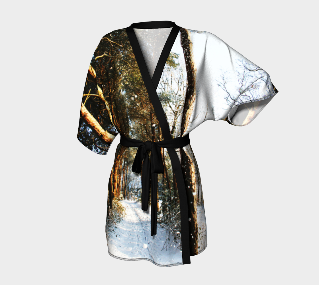 Forest Snow Scene Kimono Robe preview
