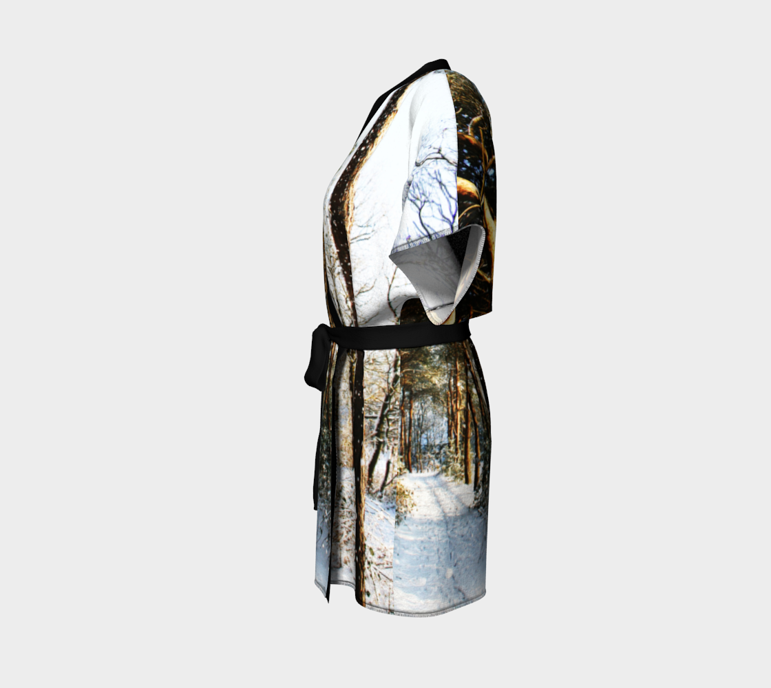 Forest Snow Scene Kimono Robe preview #2