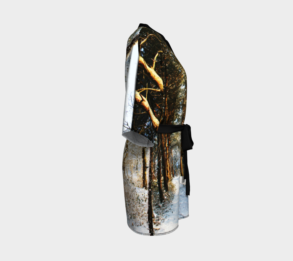 Forest Snow Scene Kimono Robe preview #3