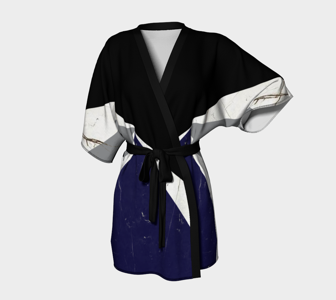 Aperçu de Kimono Peignoir Abstrait Noir/Bleu